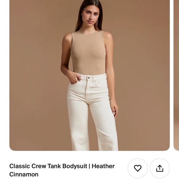 Nuuds classic crew tank bodysuit size large brand new cinnamon color - Picture 2 of 2